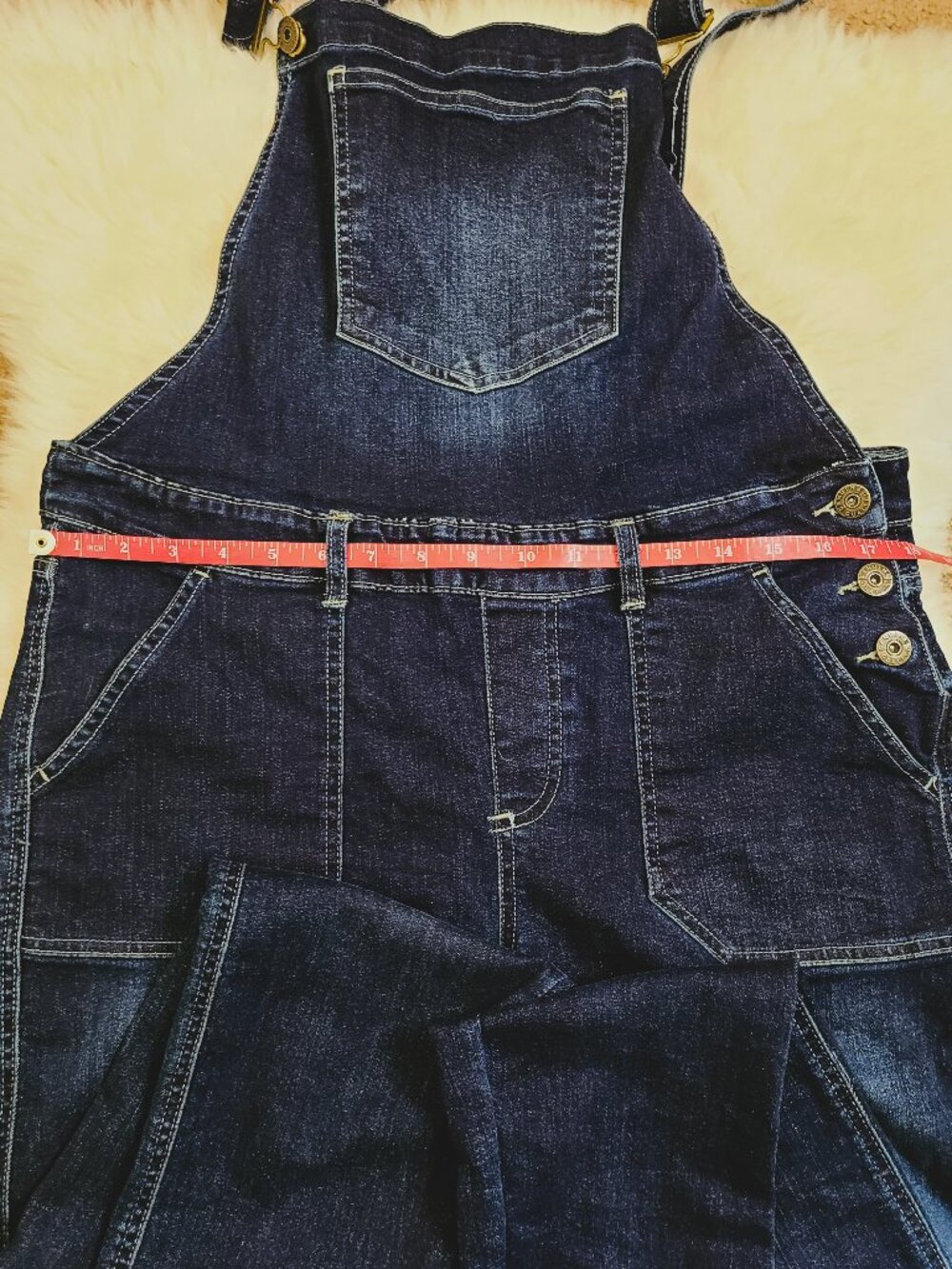 Jeaniologie Skinny Dark Wash Overalls - Size 12 - Picture 7 of 8
